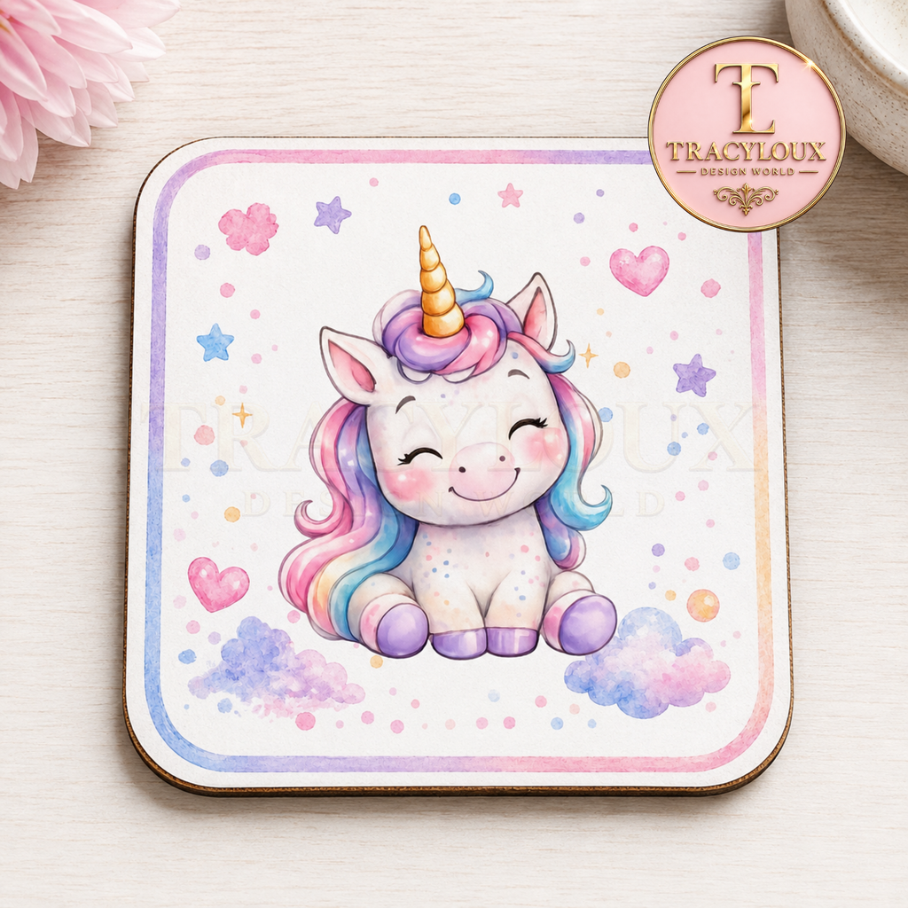 CUTE WATERCOLOUR UNICORN DIGITAL COLLECTION | MUG WRAPS, BOOKMARKS, COASTERS, NOTEPAD PAGES & CLIP ART PNG BUNDLE