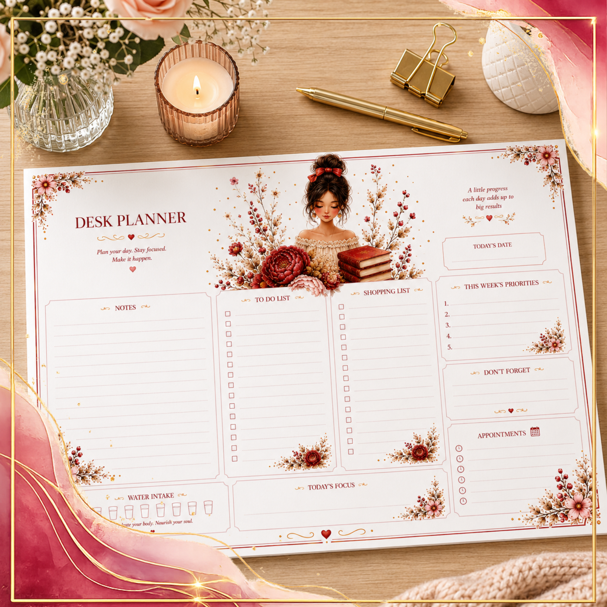 COZY BOOK LOVER PRINTABLE GIFT SET – 4 COORDINATED DESIGNS