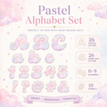 PASTEL WATERCOLOUR ALPHABET, NUMBERS & SYMBOLS SET