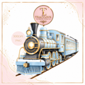 PASTEL BLUE CHRISTMAS TRAIN PNG
