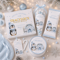 BLUE CHRISTMAS PENGUIN PRINTABLE SET