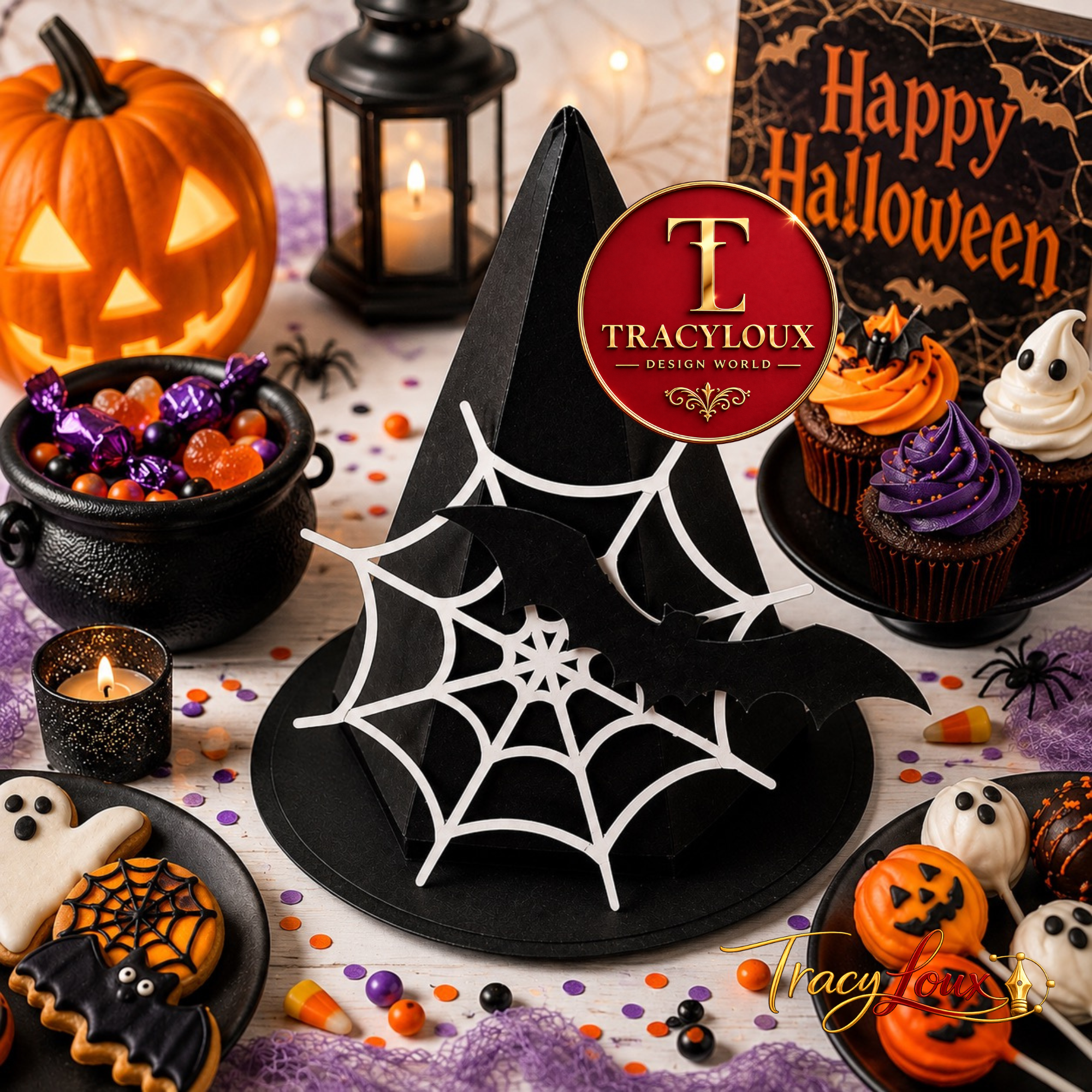 WITCHES HAT FAVOUR BOX SVG BUNDLE | HALLOWEEN TREAT BOX TEMPLATE | HALLOWEEN PARTY FAVOUR BOX | CRICUT & SILHOUETTE SVG | DXF PDF PNG EPS JPEG