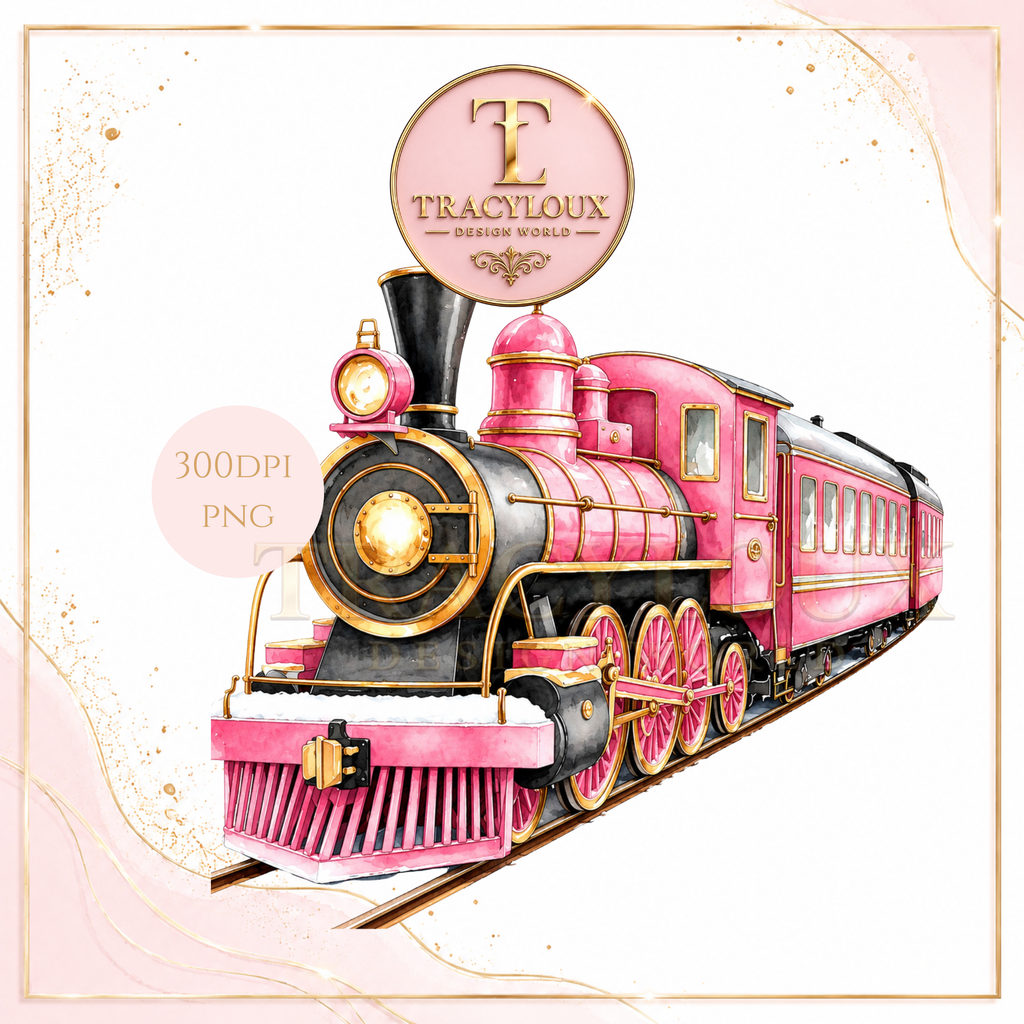 CHRISTMAS TRAIN PNG CLIPART SET | 4 FESTIVE TRAIN DESIGNS | CHRISTMAS CERTIFICATE PRINTABLES