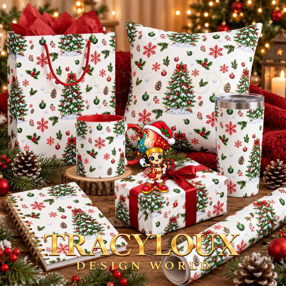 Penguins Christmas Seamless Pattern Pack – Set of 10