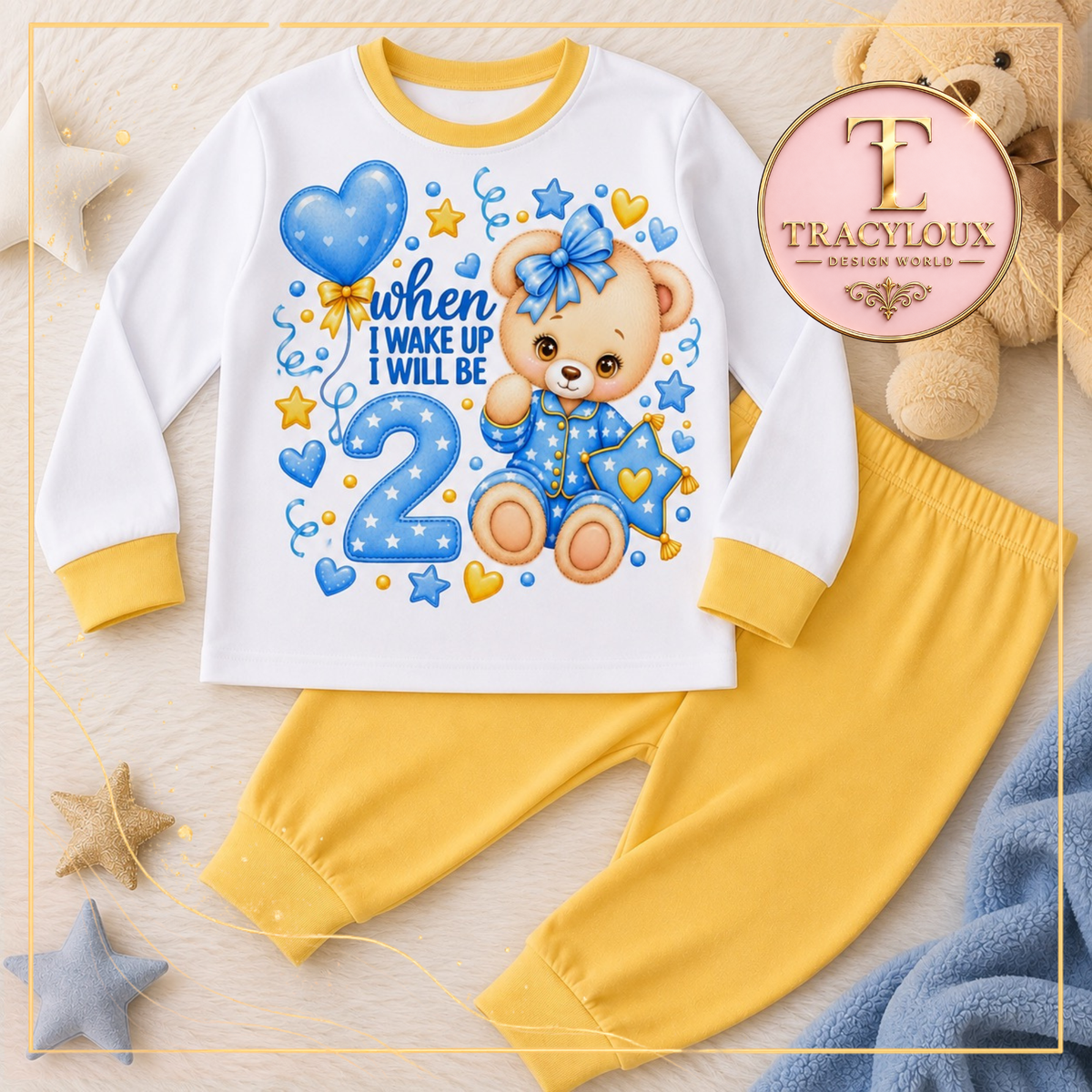 BLUE & YELLOW BIRTHDAY TEDDY COLLECTION – READY-MADE DIGITAL DESIGN BUNDLE