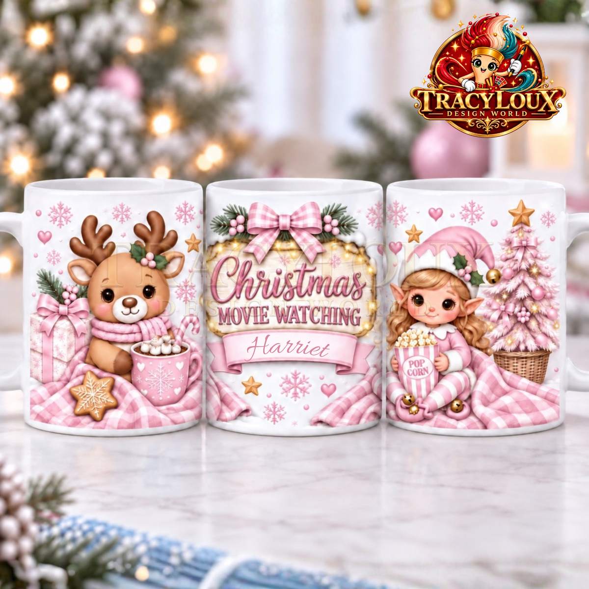 Christmas Mug Wrap Bundle | 6 Elf Mug Designs & Mock Ups