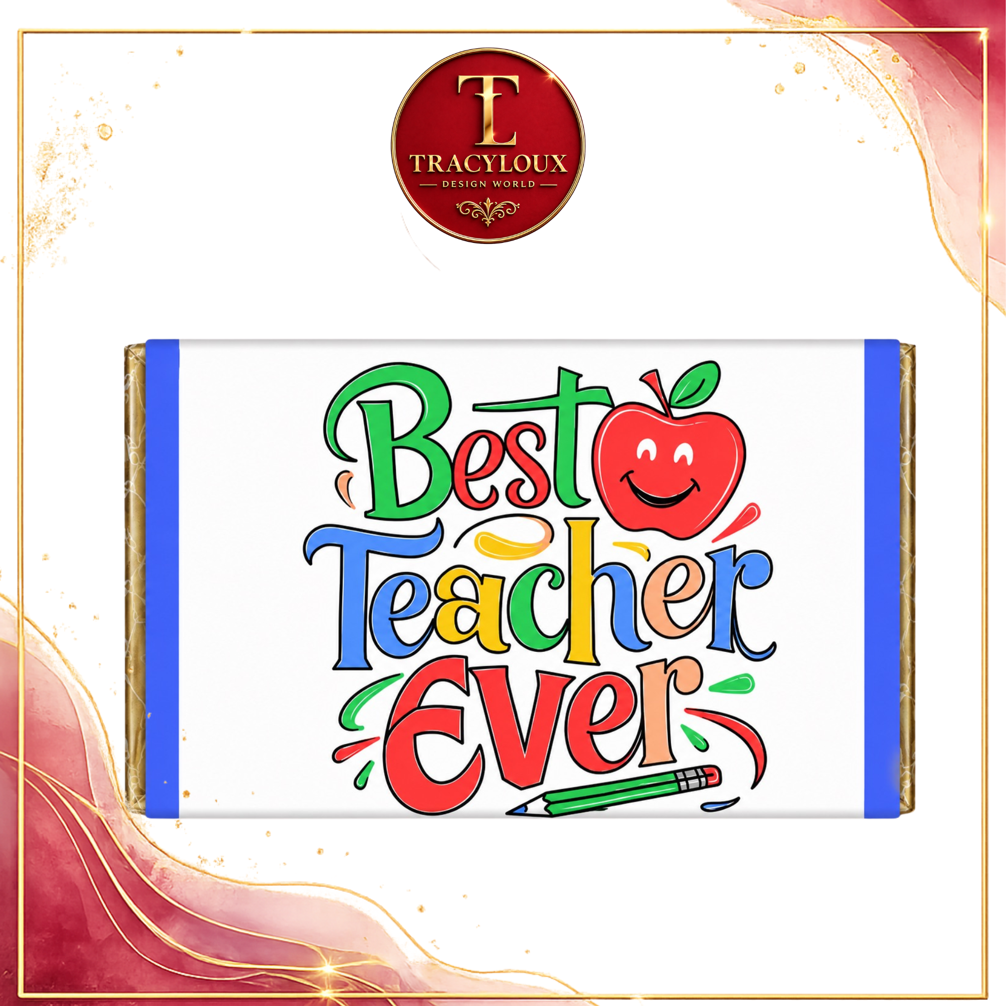 TEACHER CUPCAKE INSERT & CHOCOLATE BAR WRAPPER SET