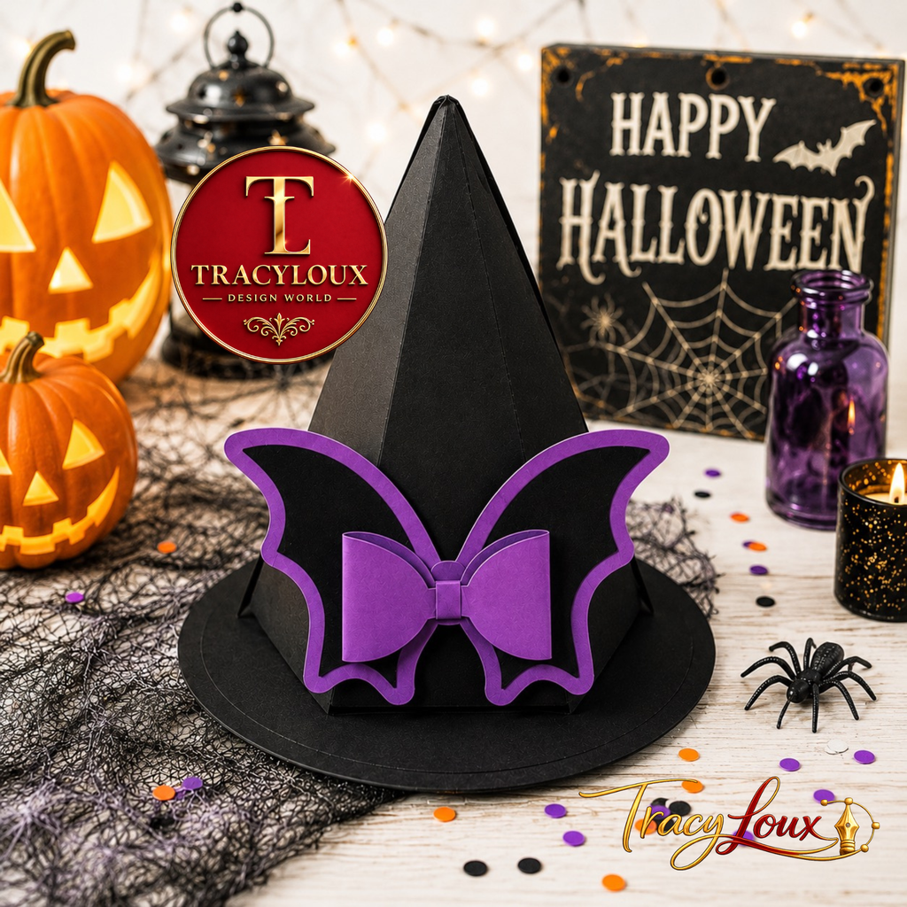 WITCHES HAT FAVOUR BOX SVG BUNDLE | HALLOWEEN TREAT BOX TEMPLATE | HALLOWEEN PARTY FAVOUR BOX | CRICUT & SILHOUETTE SVG | DXF PDF PNG EPS JPEG