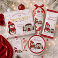 RED CHRISTMAS PENGUIN PRINTABLE SET