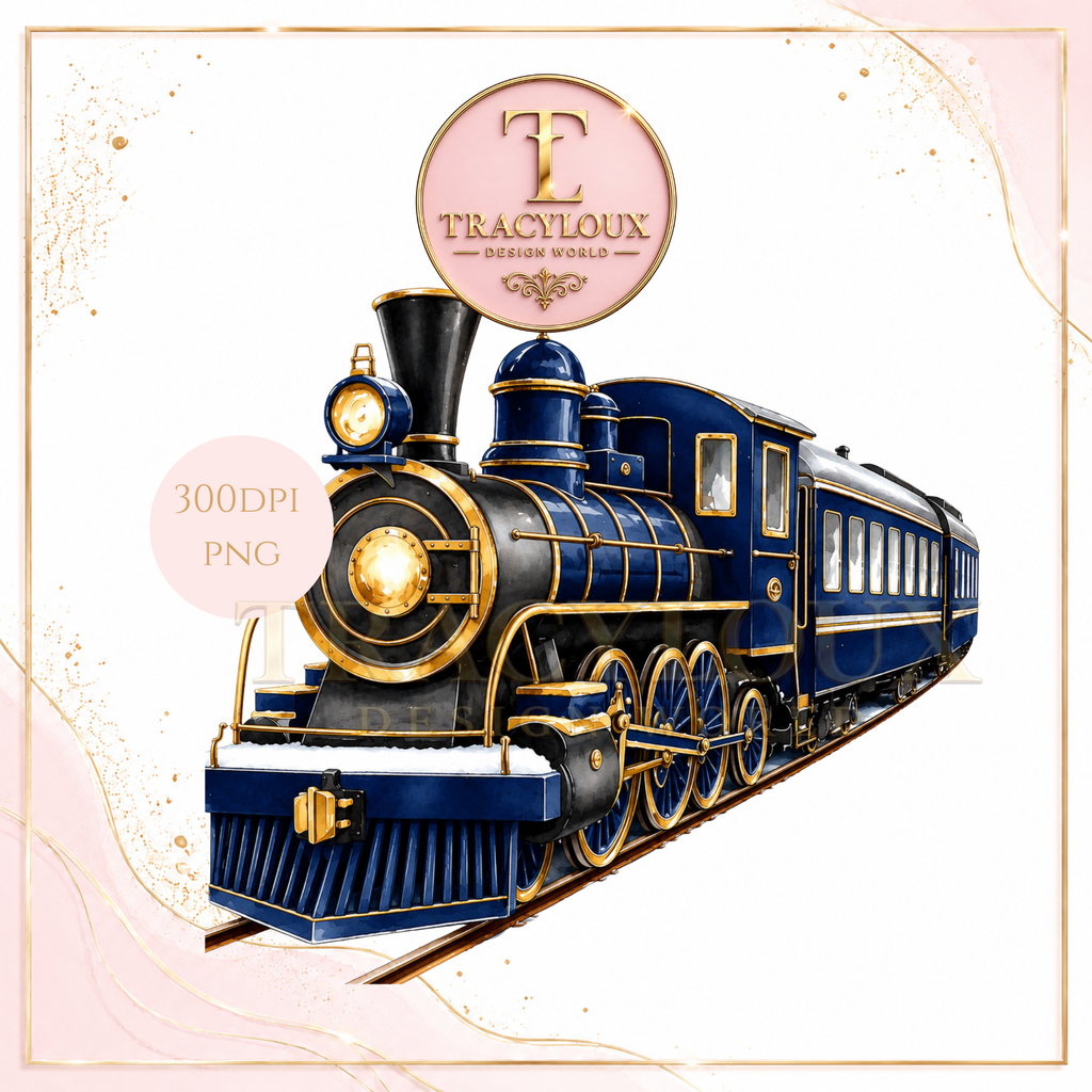 CHRISTMAS TRAIN PNG CLIPART SET | 4 FESTIVE TRAIN DESIGNS | CHRISTMAS CERTIFICATE PRINTABLES