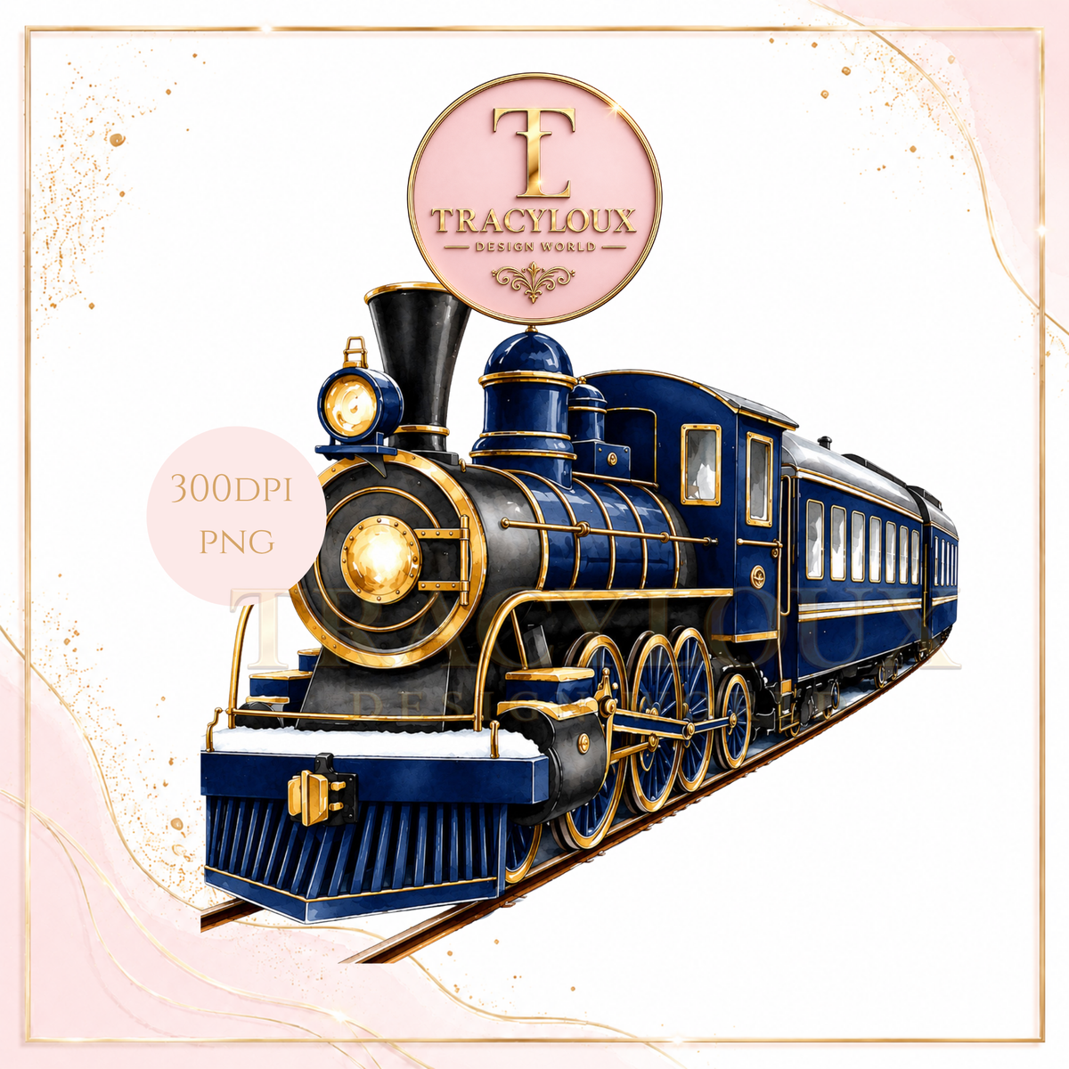 NAVY BLUE CHRISTMAS TRAIN PNG