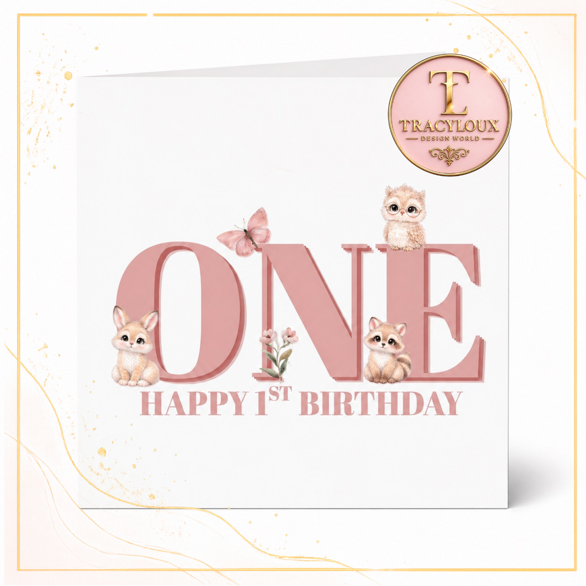 FAIRY & WOODLAND ANIMAL FIRST BIRTHDAY ONE DESIGN SET