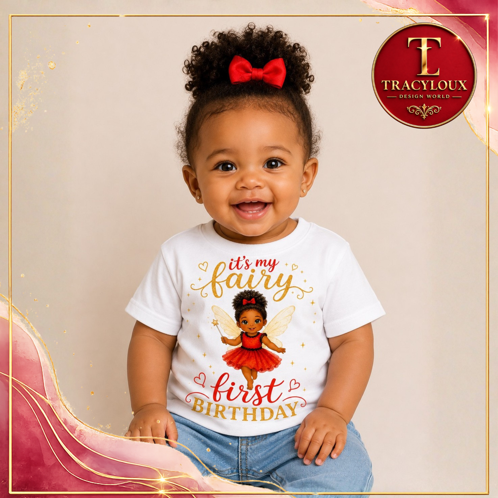 FAIRY FIRST BIRTHDAY T-SHIRT DESIGN BUNDLE – PACK OF 10 MAGICAL DESIGNS