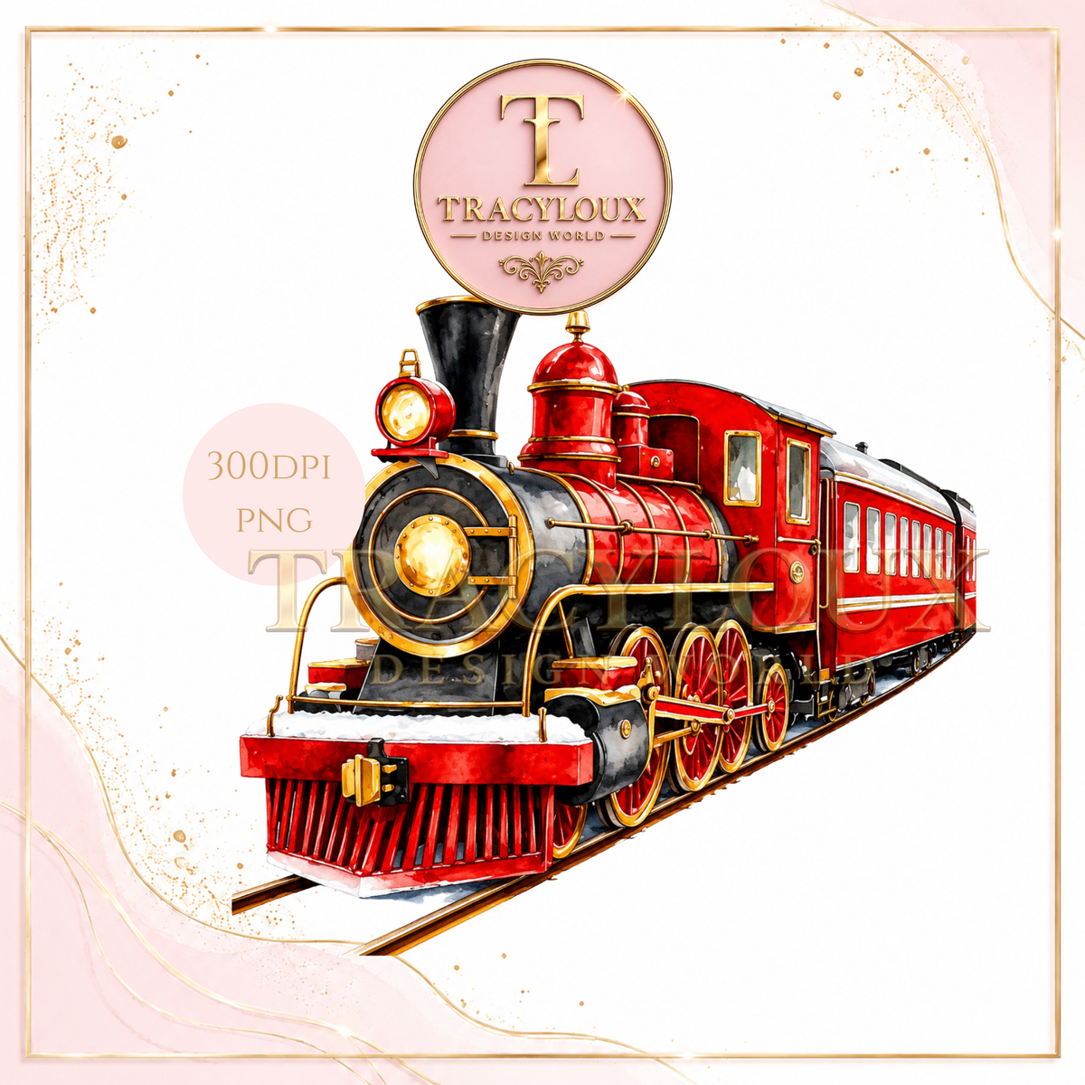 CHRISTMAS TRAIN PNG CLIPART SET | 4 FESTIVE TRAIN DESIGNS | CHRISTMAS CERTIFICATE PRINTABLES