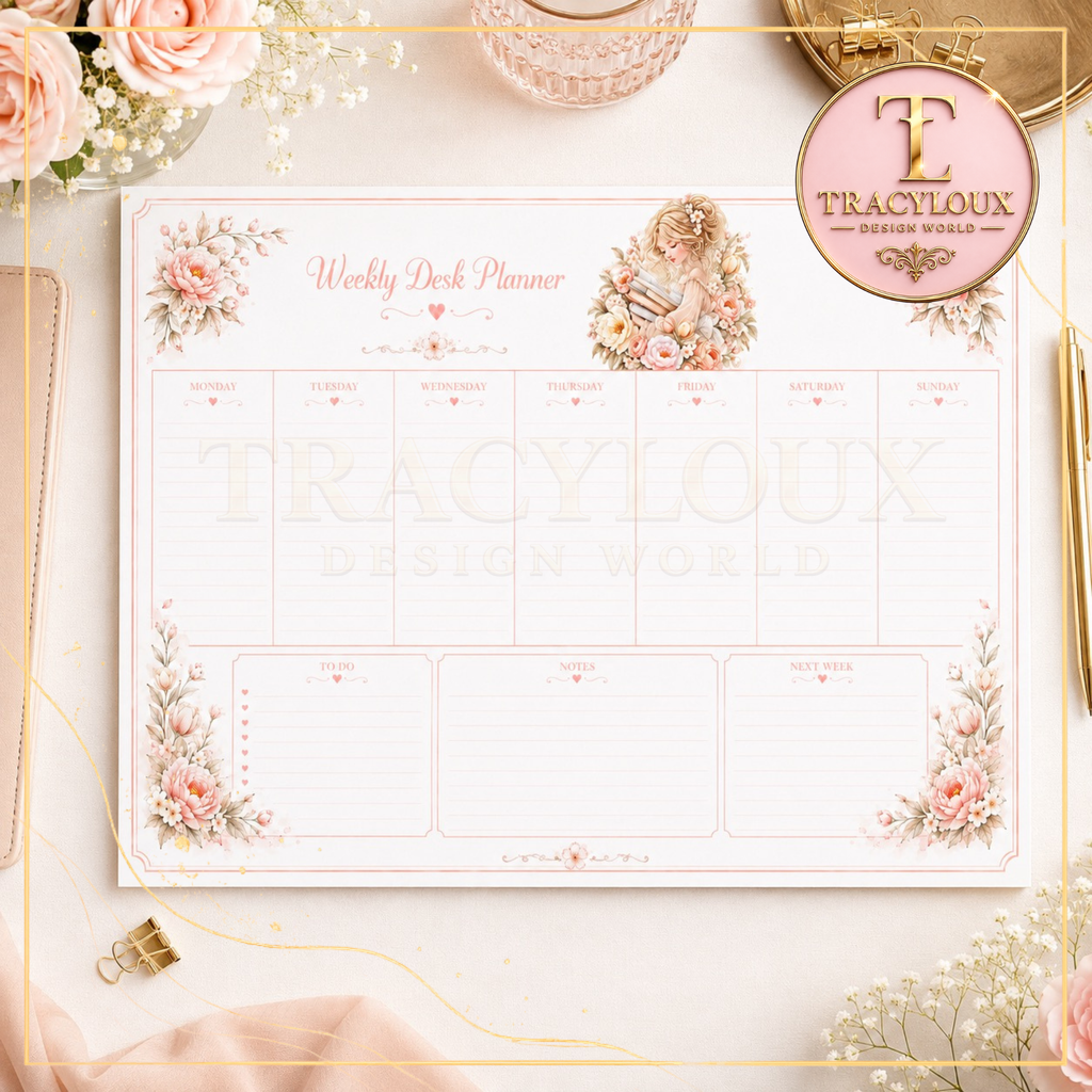BOOK LOVER DIGITAL DESIGN BUNDLE | MUG WRAP, COASTER, BOOKMARKS, NOTEPAD & DESK PLANNER