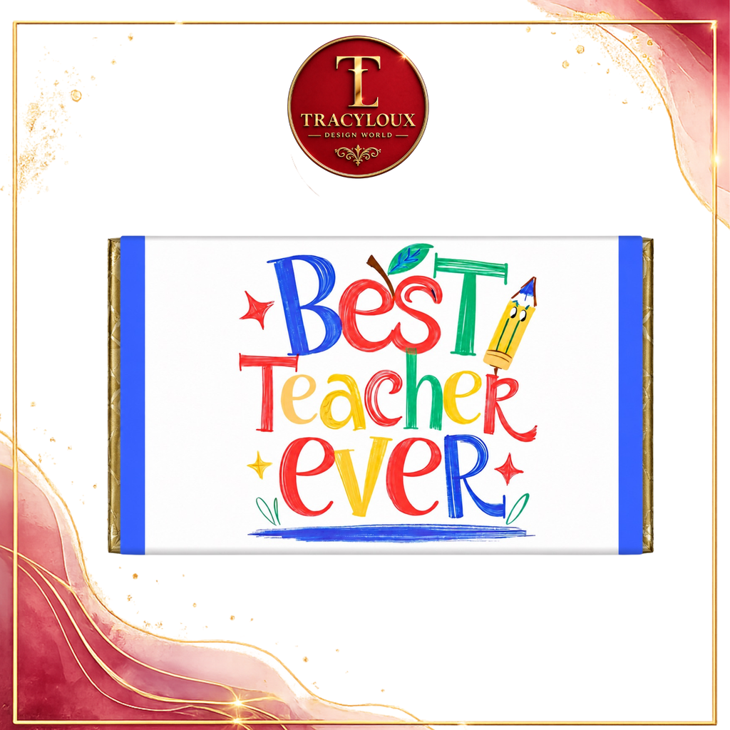 TEACHER CUPCAKE INSERT & CHOCOLATE BAR WRAPPER SET