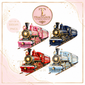 CHRISTMAS TRAIN PNG CLIPART SET | 4 FESTIVE TRAIN DESIGNS | CHRISTMAS CERTIFICATE PRINTABLES