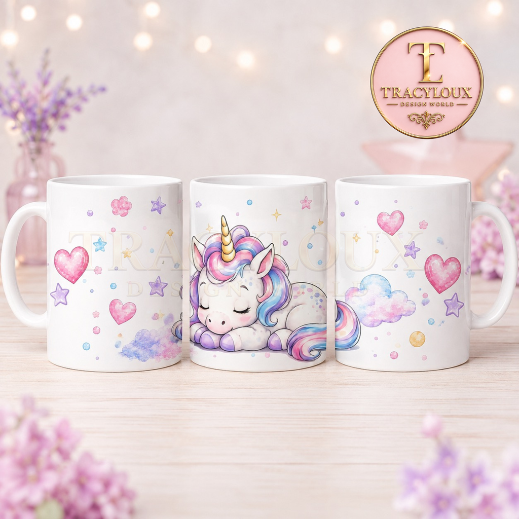 CUTE WATERCOLOUR UNICORN DIGITAL COLLECTION | MUG WRAPS, BOOKMARKS, COASTERS, NOTEPAD PAGES & CLIP ART PNG BUNDLE