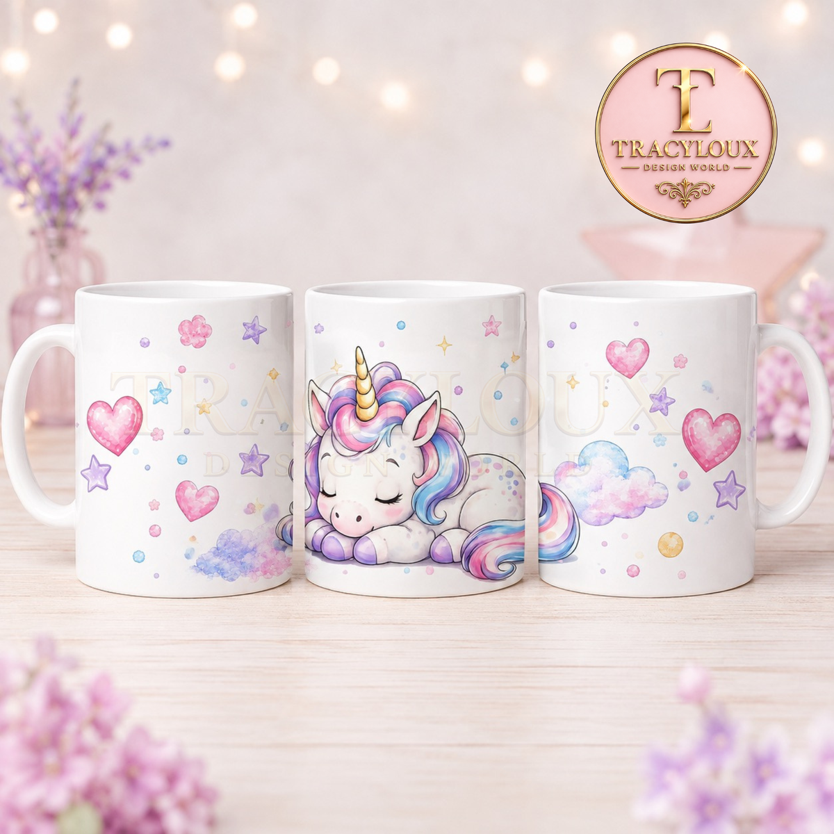 CUTE WATERCOLOUR UNICORN DIGITAL COLLECTION | MUG WRAPS, BOOKMARKS, COASTERS, NOTEPAD PAGES & CLIP ART PNG BUNDLE