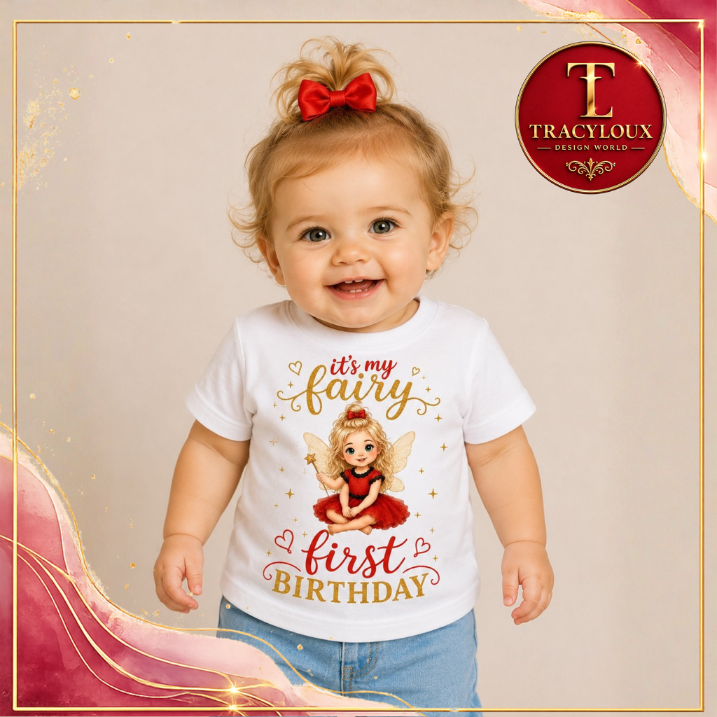 FAIRY FIRST BIRTHDAY T-SHIRT DESIGN BUNDLE – PACK OF 10 MAGICAL DESIGNS
