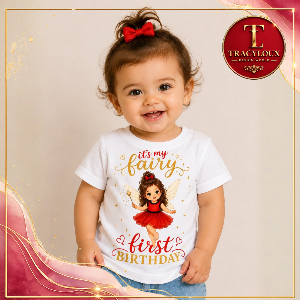 FAIRY FIRST BIRTHDAY T-SHIRT DESIGN BUNDLE – PACK OF 10 MAGICAL DESIGNS