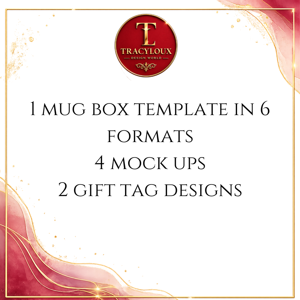 MUG GIFT BOX TEMPLATE WITH INSERTS – SVG, PNG, DXF, EPS, PDF & JPEG