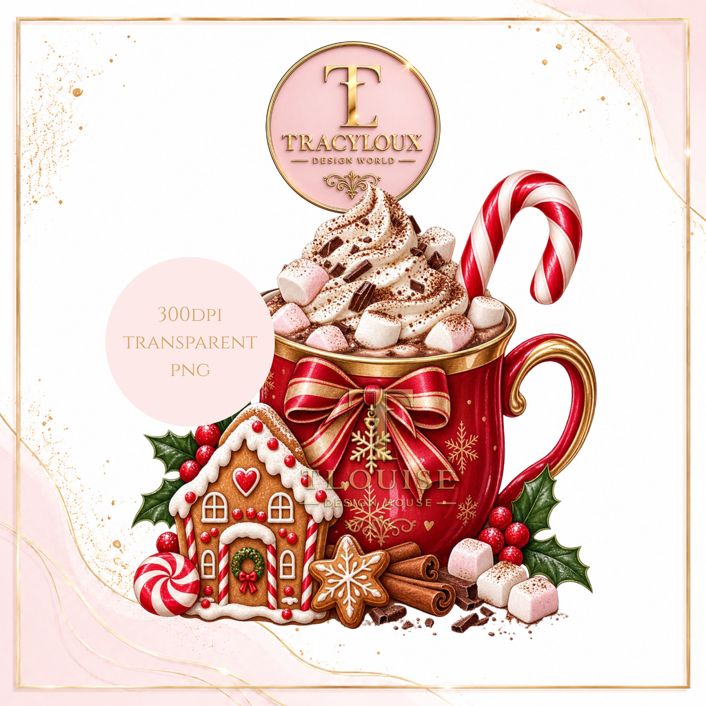 CHRISTMAS HOT CHOCOLATE COLLECTION – 4 PNG DESIGNS