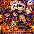 Halloween Witch Clipart Set | Customisable Hair, Eyes & Skin Tones
