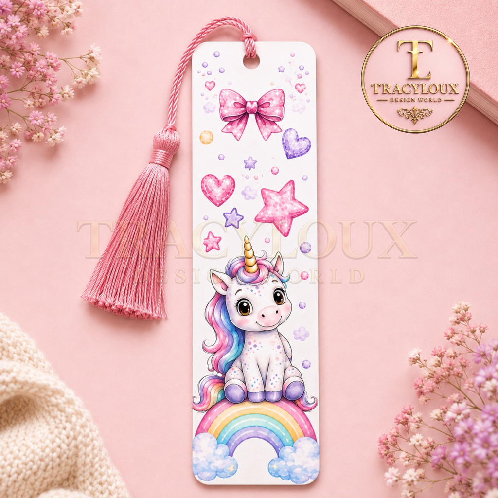 CUTE WATERCOLOUR UNICORN DIGITAL COLLECTION | MUG WRAPS, BOOKMARKS, COASTERS, NOTEPAD PAGES & CLIP ART PNG BUNDLE