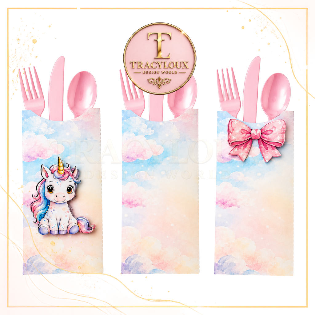 MAGICAL UNICORN TABLE SETTING PARTY PACK – 65 FILES