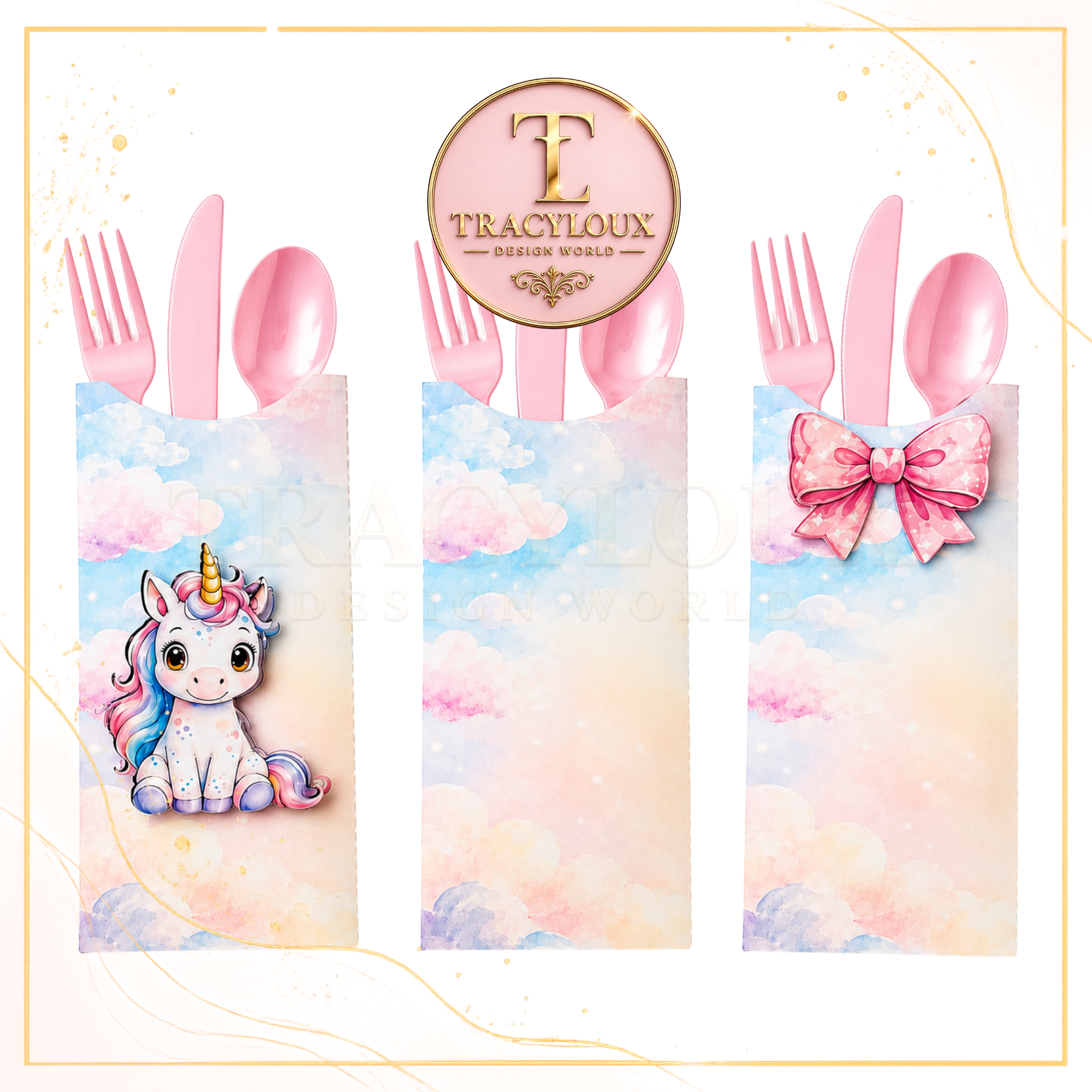 MAGICAL UNICORN TABLE SETTING PARTY PACK – 65 FILES