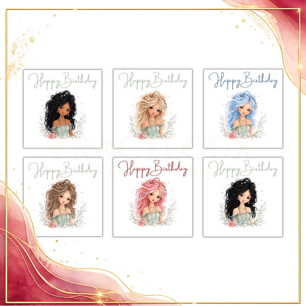 WHIMSICAL BIRTHDAY GIRL COLLECTION – PNG DESIGNS &AMP; MOCKUPS