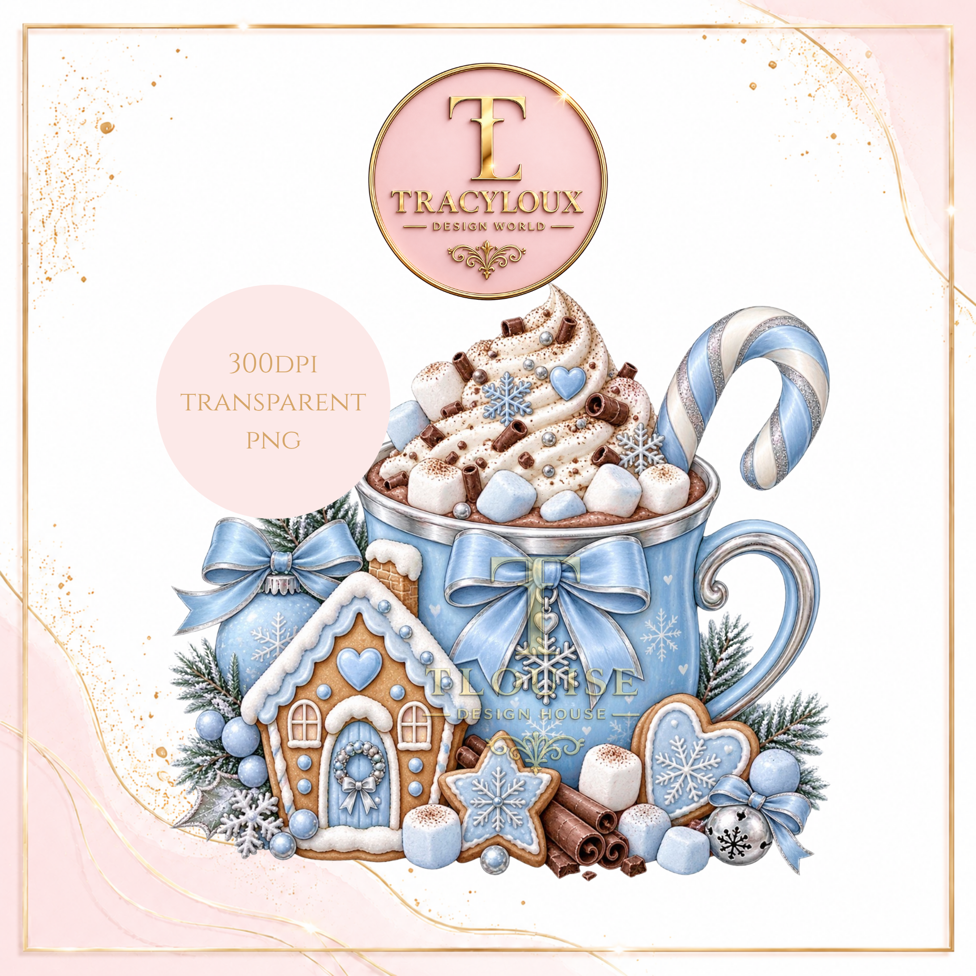 CHRISTMAS HOT CHOCOLATE COLLECTION – 4 PNG DESIGNS