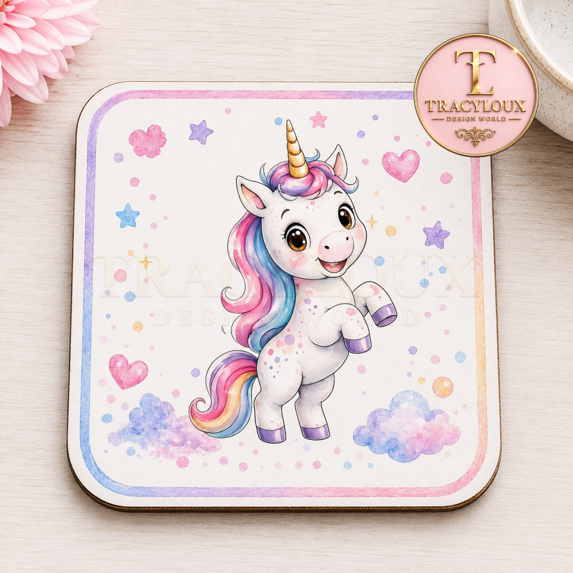 CUTE WATERCOLOUR UNICORN DIGITAL COLLECTION | MUG WRAPS, BOOKMARKS, COASTERS, NOTEPAD PAGES & CLIP ART PNG BUNDLE