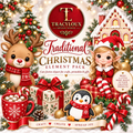Traditional Christmas Clipart Bundle | Cute Festive PNG Elements for Crafts & Printables