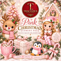 Pink Christmas Clipart Bundle | Cute Festive PNG Elements for Crafts & Printables