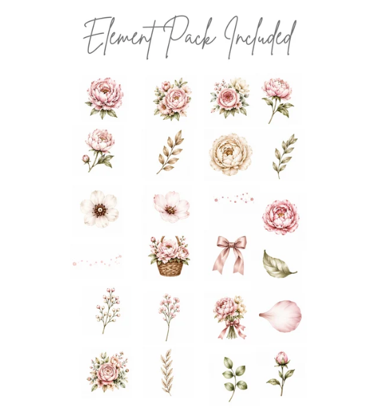 BOOK LOVER DESIGN BUNDLE | 14 COASTERS, 14 MUG WRAPS, 14 BOOKMARKS & 24 FLORAL CLIPART ELEMENTS